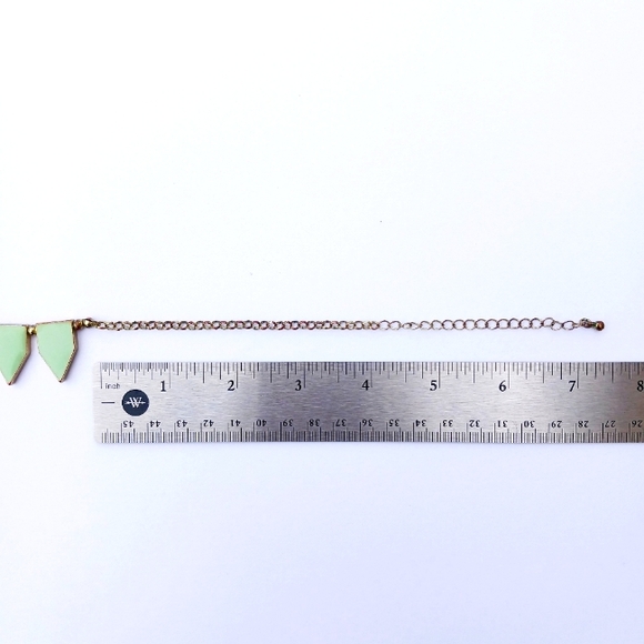 STATEMENT NECKLACE COLLAR mint Baublebar resin goldtone retro extender runway - Picture 7 of 7